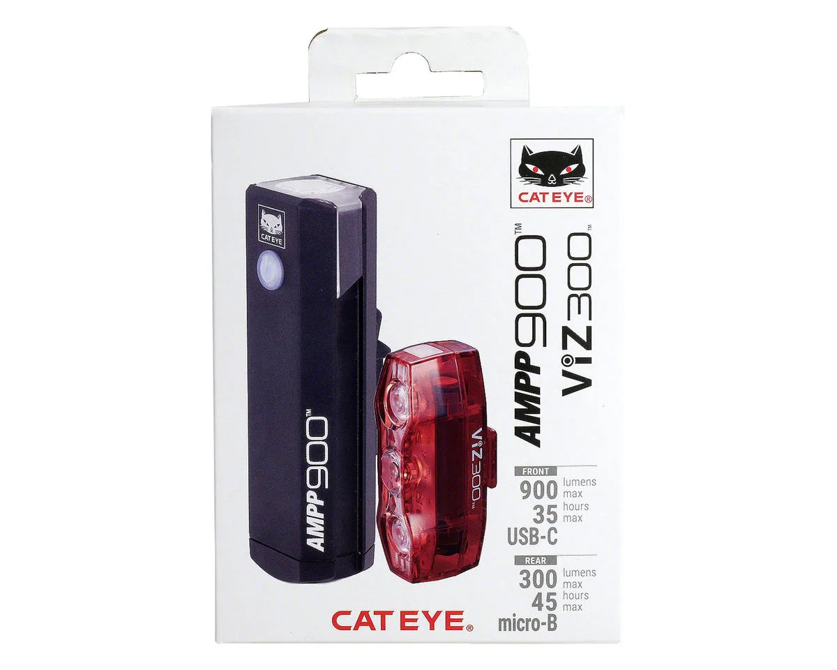 CatEye AMPP900/VIZ300 (USB-C) Headlight & Tail Light Set (USB-C)